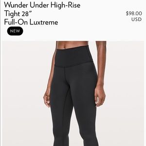 (SOLD) lululemon wunder under size 6